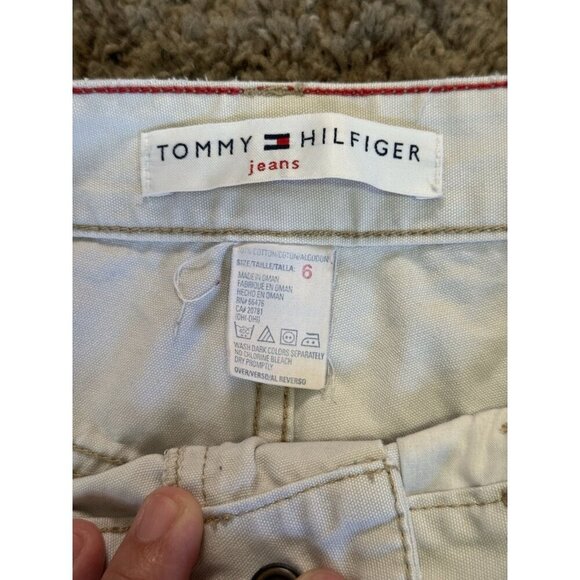 TOMMY HILFIGER Denim Pants Mid-Rise Vintage Carpenter Y2K Light Wash Sz 6 30x30 - Picture 6 of 15